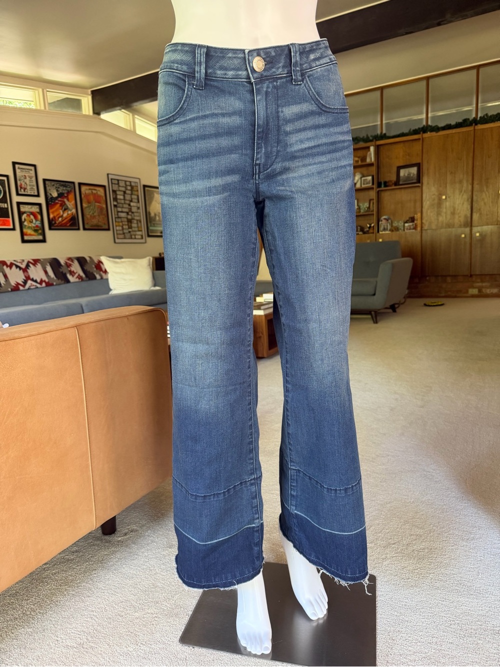 American Eagle Women's Blue Wide-Leg Jeans